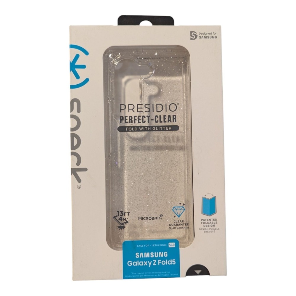 D5. Speck Presidio Perfect-Clear Fold Case For Samsung Galaxy Z Fold5 - Glitter